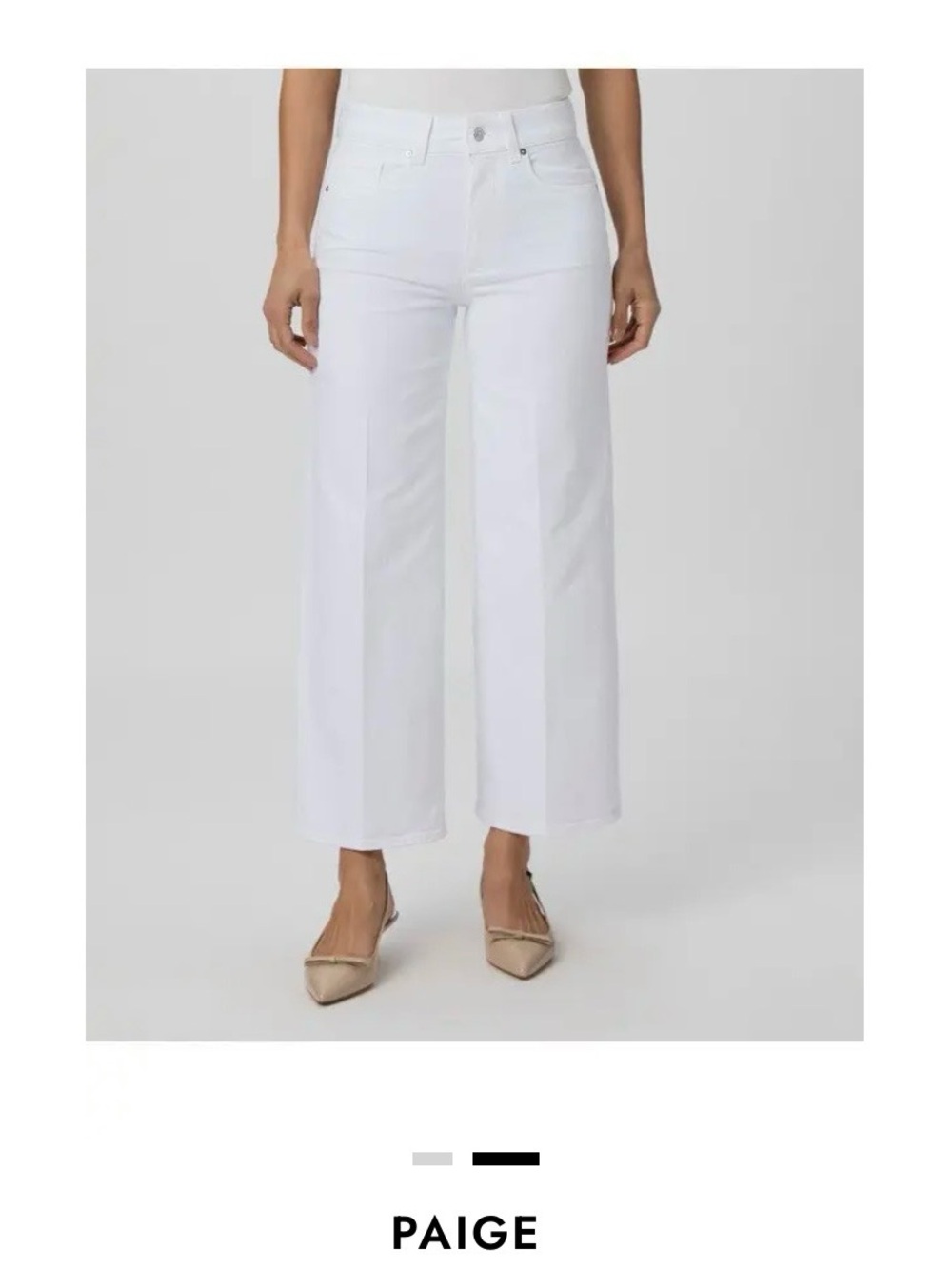 PAIGE Crisp White High-Rise Wide Leg Jeans